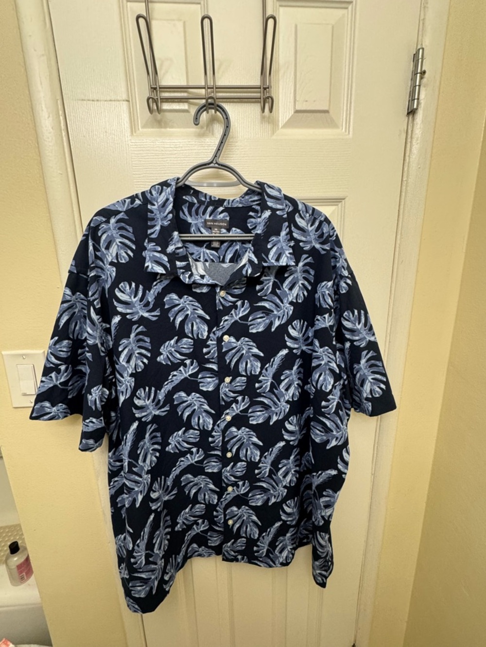 Van Heusen Navy and Light Blue Tropical Button-Down Shirt